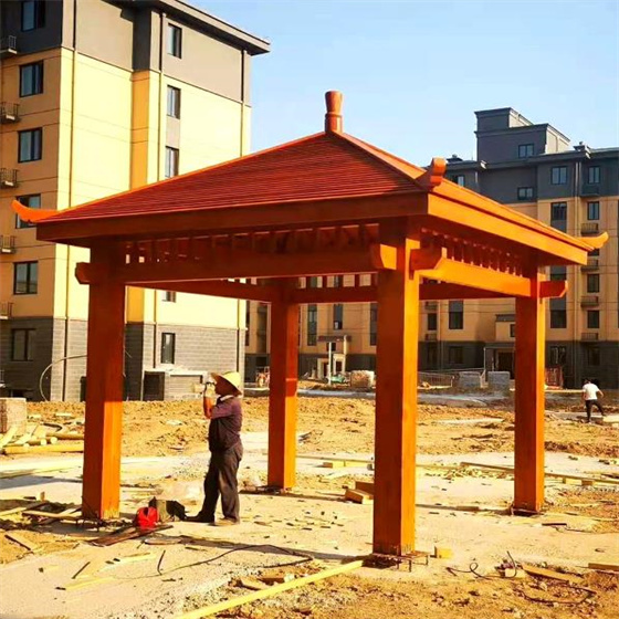 杭州古建树脂瓦凉亭户外庭院别墅凉亭-杭州仿古防腐实木亭古建公园景观遮阳六角凉亭